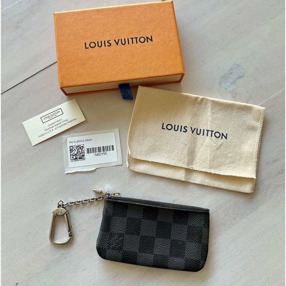 Louis Vuitton Black classic grid Wallet Keychain